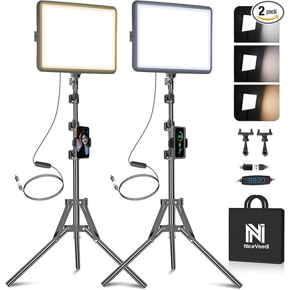 15 Best LED Panel Lights for Video Production in 2026 4 NiceVeedi 2-Pack Dimmable LED Video Light Kit