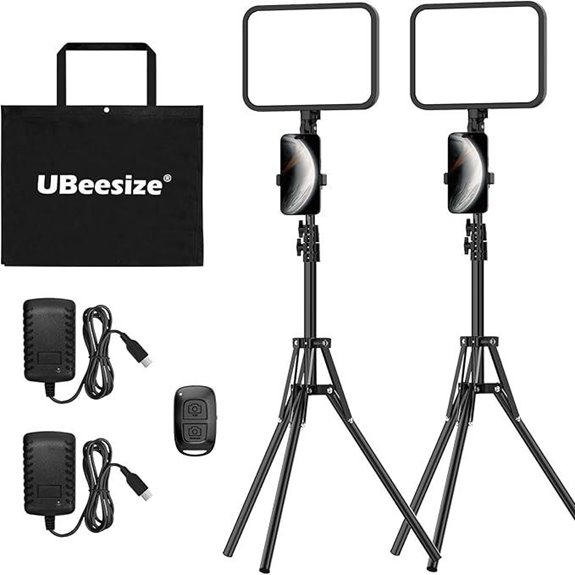UBeesize Dual LED Video Light Kit with Tripod