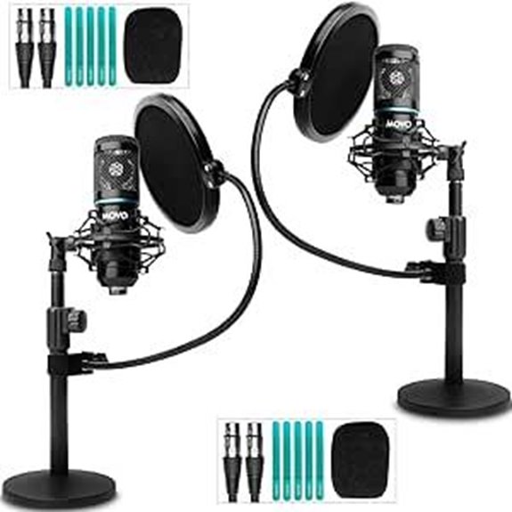 15 Best XLR Mics for Video Production in 2026 13 Movo PodPak2T 2-Pack Podcast Microphone Kit