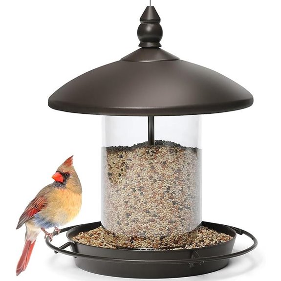 15 Best Premium Bird Feeders That Attract a Spectrum of Feathered Visitors 10 Metal Roof Bird Feeder - Chew Proof Bronze