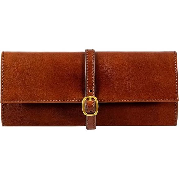 15 Best Leather Jewelry Organizers to Keep Your Accessories Stylishly Organized 7 Time Resistance Leather Jewelry Roll Organizer