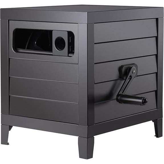 Metal Garden Hose Reel Deck Box with Rewind