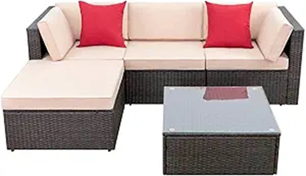 Devoko 5-Piece All-Weather Patio Furniture Set