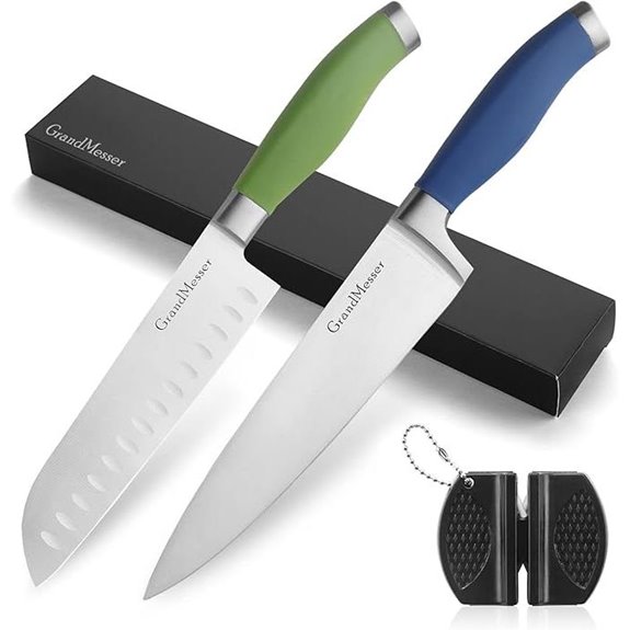 Kitchen Knives Set: 8 Chef & 7 Santoku Stainless Steel