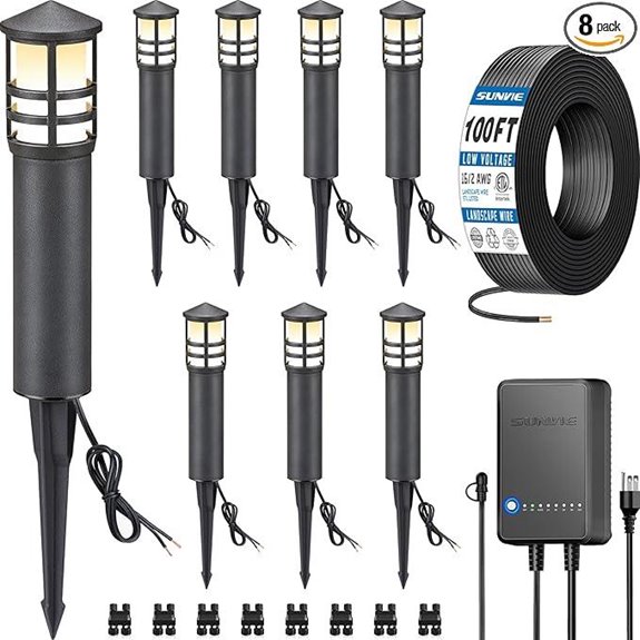 15 Best Patio Lighting Systems to Brighten Your Outdoor Space in 2026 7 SUNVIE 8-Pack LED Landscape Lighting Kit with Transformer