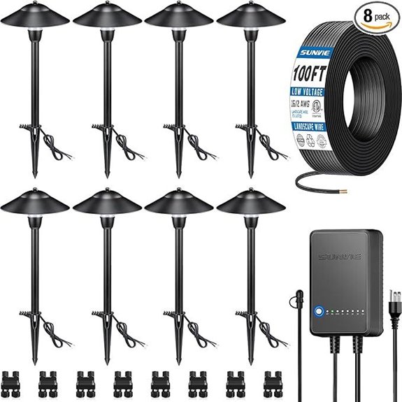 15 Best Patio Lighting Systems to Brighten Your Outdoor Space in 2026 11 SUNVIE 8-Pack LED Landscape Pathway Lighting Kit