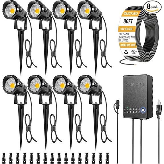 15 Best Patio Lighting Systems to Brighten Your Outdoor Space in 2026 3 ZUCKEO 8-Pack Low Voltage Landscape Lighting Kit