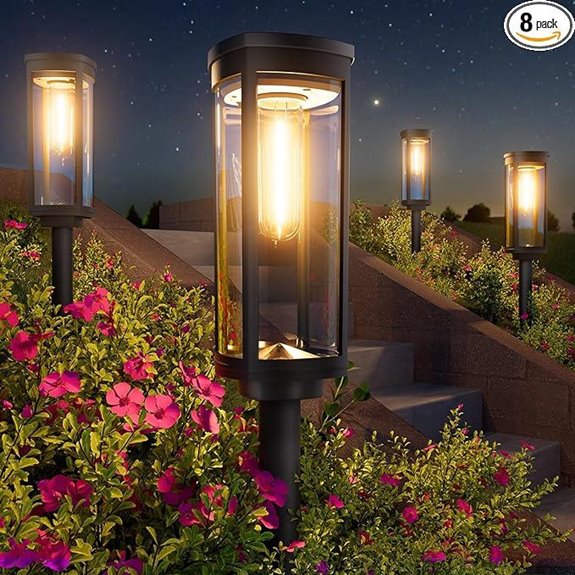 Bright Solar Pathway Lights 8 Pack Waterproof Garden Lights