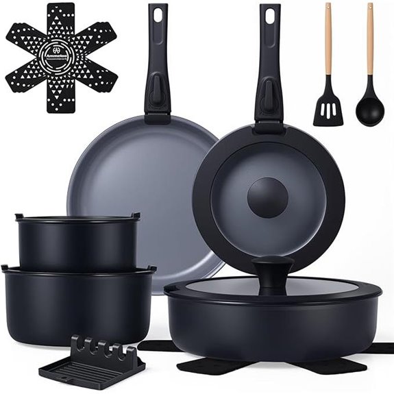 eighteen piece non stick cookware