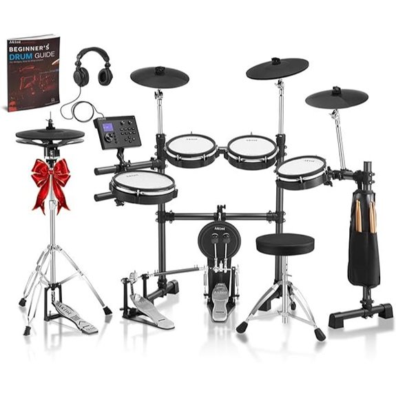 AKLOT Electric Drum Set with Double Pedal and Cymbals