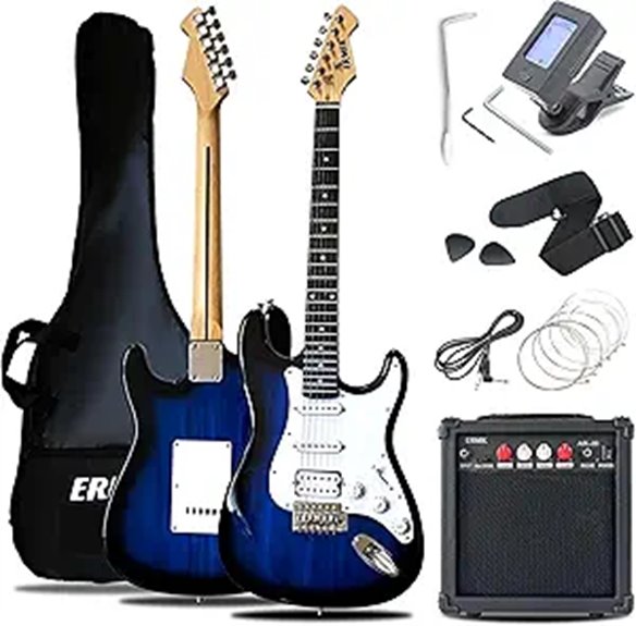 Ermik Full-Size Electric Guitar Kit with Amp and Accessories
