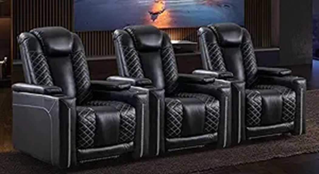 15 Best Home Theater Seating Options for the Ultimate Movie Night Experience 17 CANMOV 3-Piece Electric Recliner Set with USB & Cup Holders