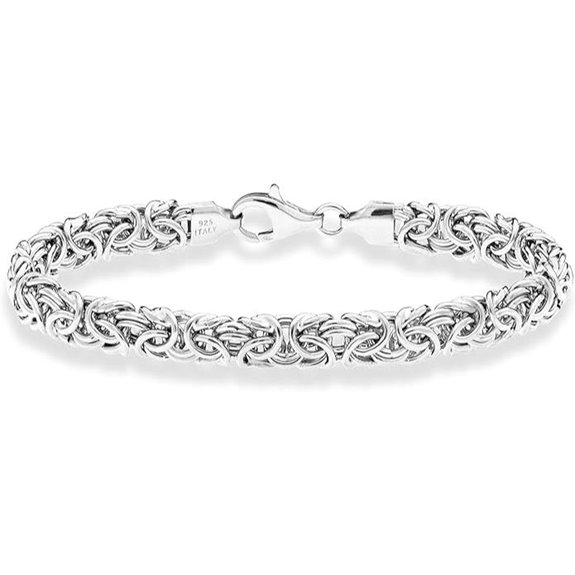 15 Best Sterling Silver Bracelets That Combine Style and Durability 6 Miabella Sterling Silver Byzantine Bracelet for Women