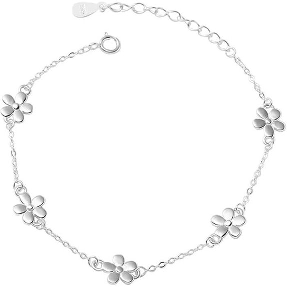 15 Best Sterling Silver Bracelets That Combine Style and Durability 16 Dainty Flower 925 Silver Bracelet for Women