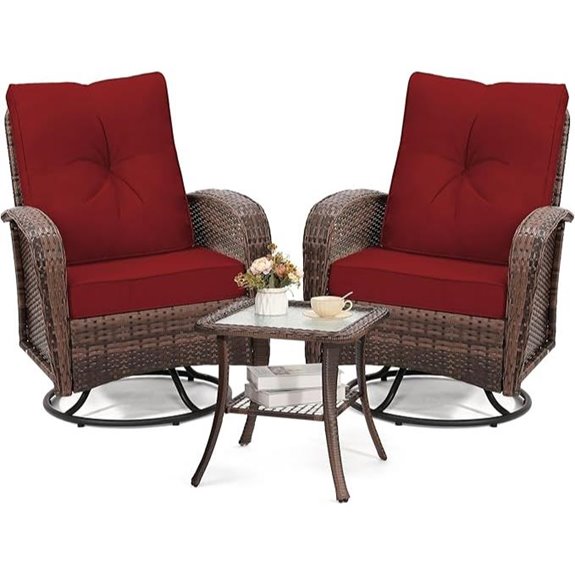 Luxury Outdoor Wicker Swivel Glider Patio Set
