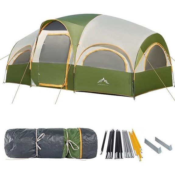 8-Person Waterproof Family Camping Tent with Rainfly