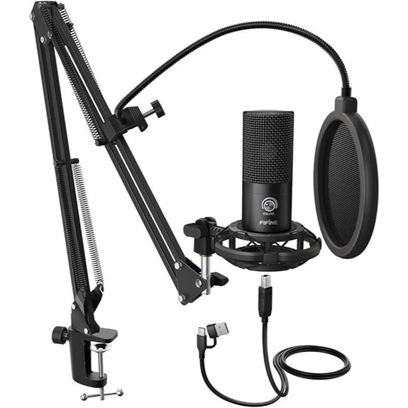 15 Best Microphones for Voice-Over Recording in 2026 4 FIFINE USB Condenser Microphone Kit with Boom Arm