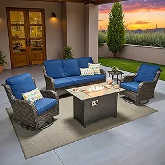 Ovios 5-Piece Patio Wicker Furniture Set