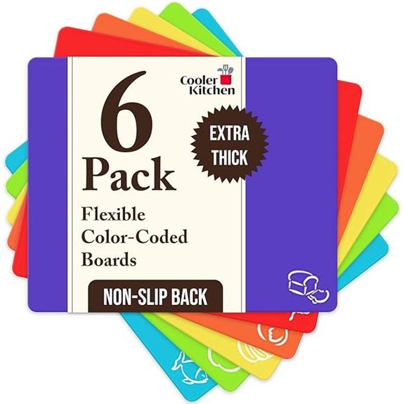 Cooler Kitchen Set of 6 Flexible Plastic Cutting Mats