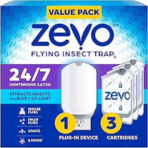 Zevo Flying Insect Trap with Refills and UV Light
