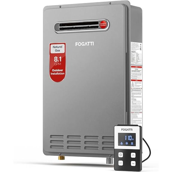 FOGATTI Gas Tankless Water Heater 8.1 GPM CSA Certified