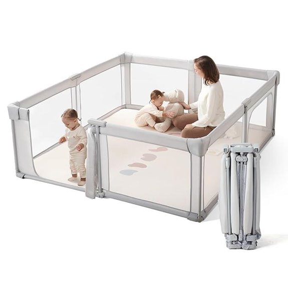 15 Best Large Playpens for Safe and Spacious Playtime in 2026 13 Portable Baby Playpen Foldable 71x79 Inches Grey