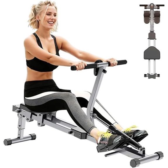 Foldable Hydraulic Rowing Machine with LCD Display