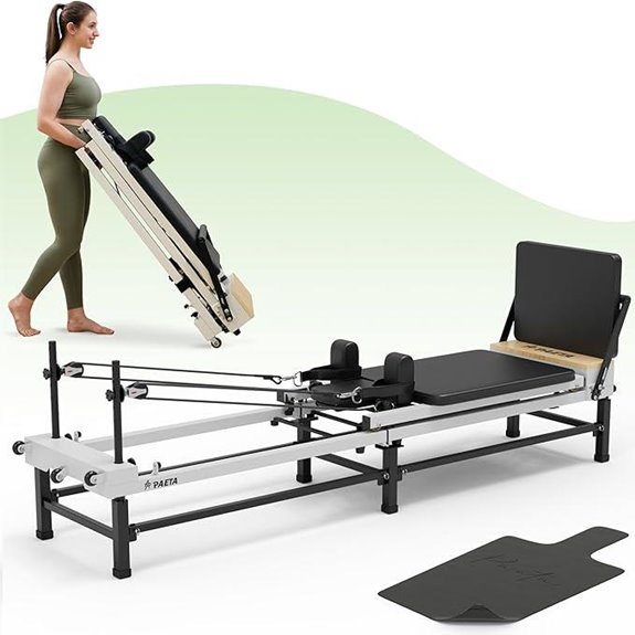 PAETA Foldable Pilates Reformer with Adjustable Heights