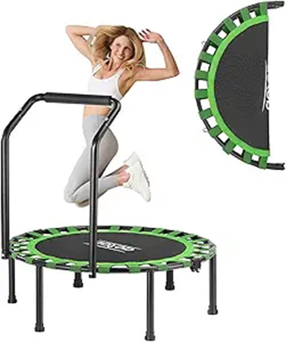 AOTOB Foldable Fitness Trampoline with Bar and Bungees