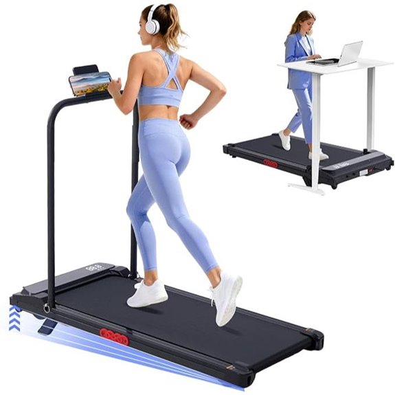 Foldable Walking Treadmill with Handle and Incline