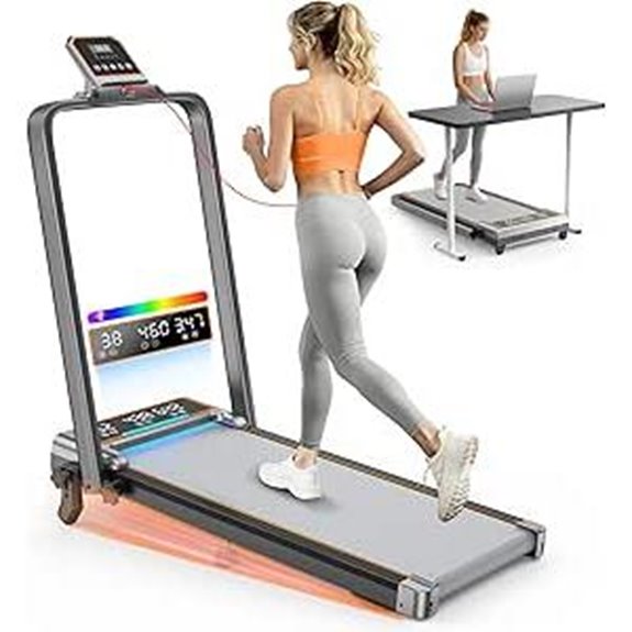 Foldable Walking Pad Treadmill with Incline & LED Display