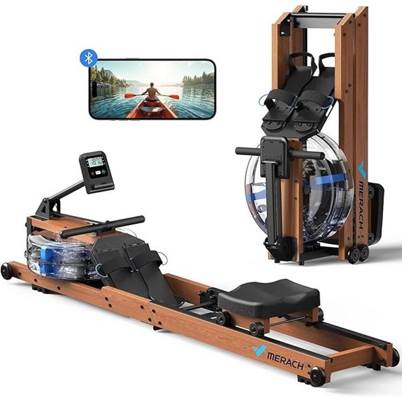 12 Best Water Rowing Machines of 2026 for Smooth, Realistic Rowing Experience 4 MERACH Foldable Water Rowing Machine with Monitor