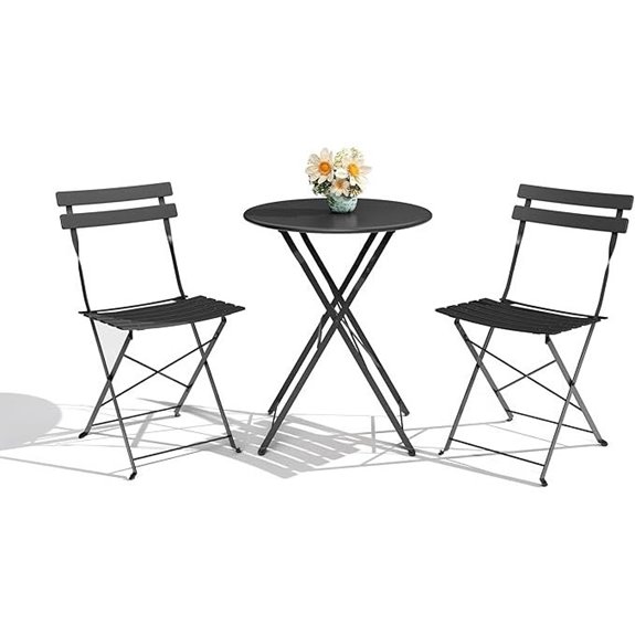 GarveeLife 3-Piece Folding Bistro Patio Set