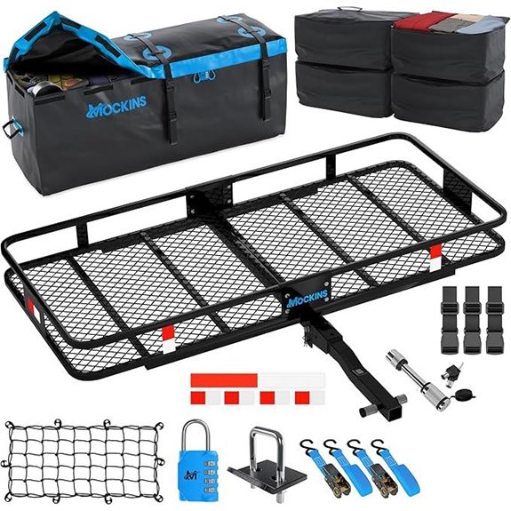 Mockins Folding Hitch Cargo Carrier with Waterproof Bag