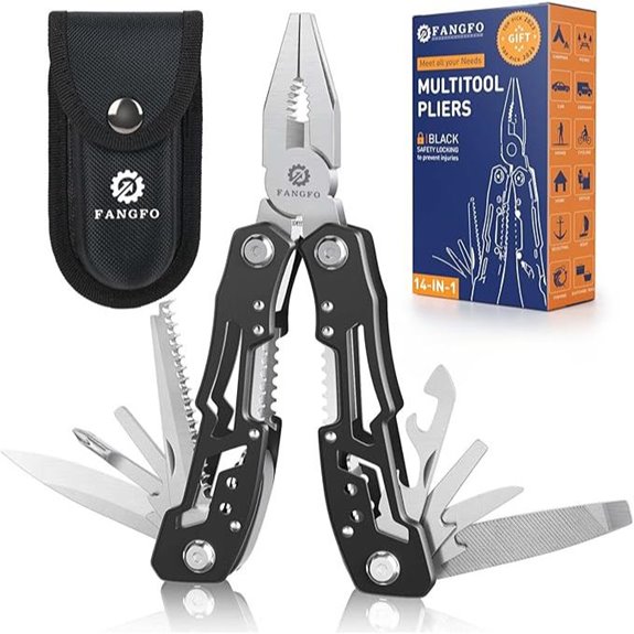 14-in-1 Stainless Steel Multitool with Sheath
