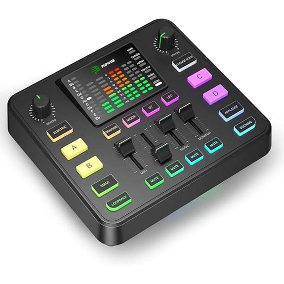 Pupgsis Gaming Audio Mixer with Voice Changer & RGB