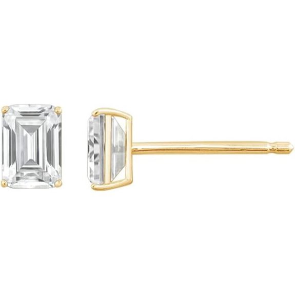 DIAMONBLISS 10K/14K Gold Emerald CZ Stud Earrings