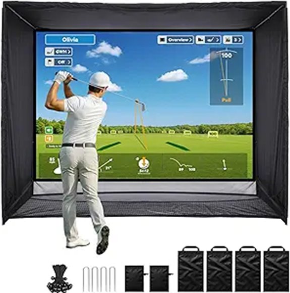 Golf Simulator Enclosure with Impact Screen & Barriers