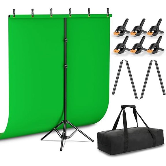 EMART Green Screen Backdrop Kit with Stand and Clamps