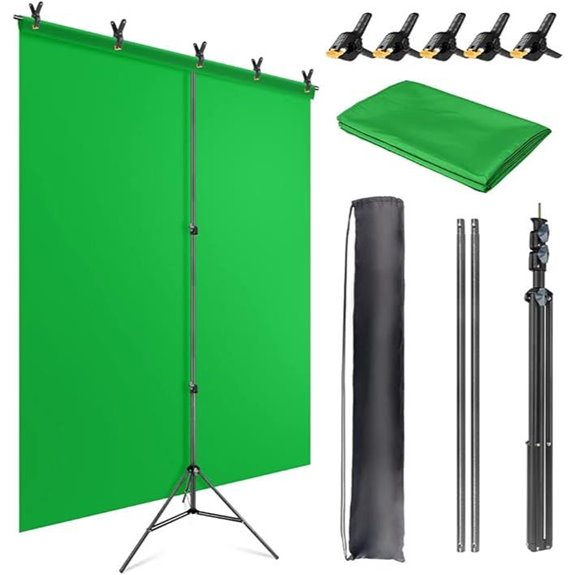 Green Screen Backdrop Kit with Stand and Carrying Bag