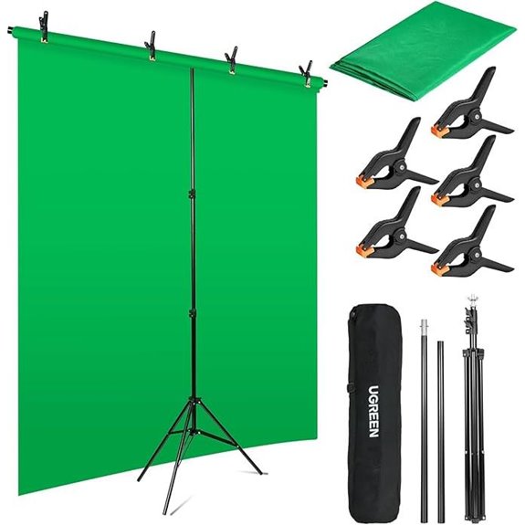 Green Screen Backdrop Kit with Stand and Accessories
