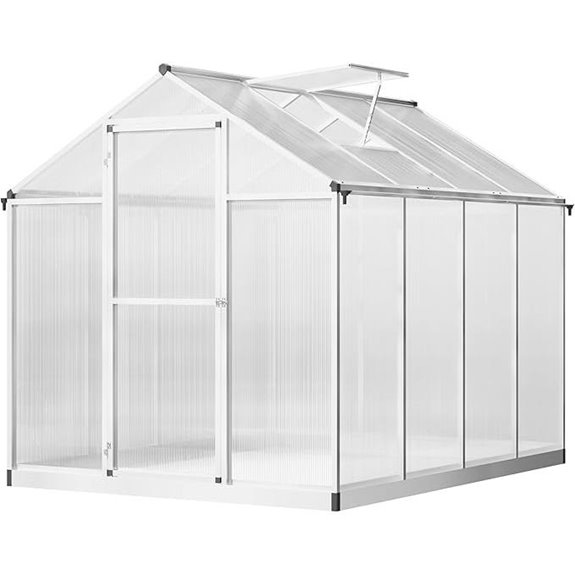 Outsunny Greenhouse with Rain Gutter and Roof Vent
