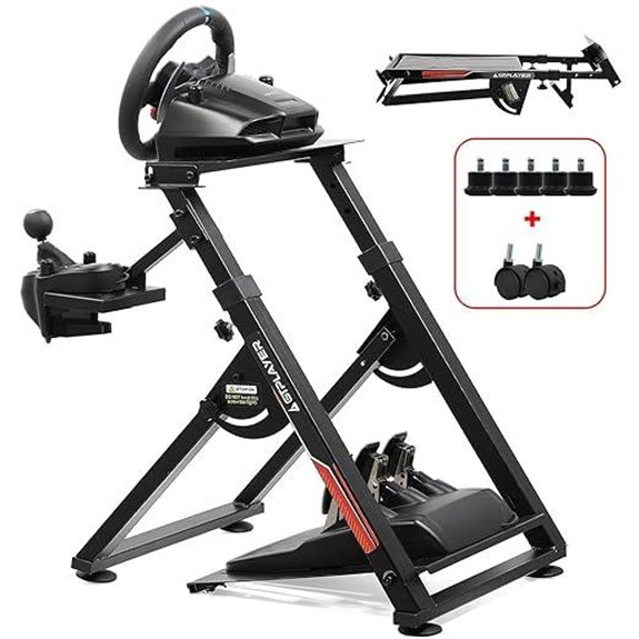 GTPLAYER Racing Wheel Stand with Pedal Mount Black