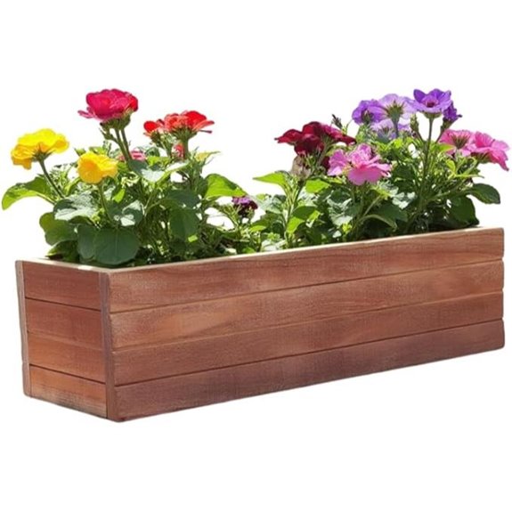 Handmade Cedar Wood Planter Box with Drainage