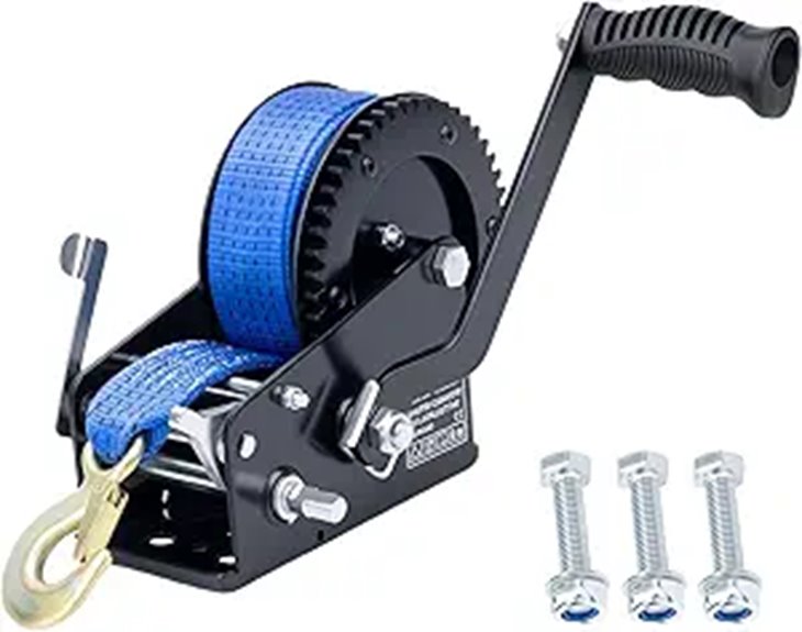 Heavy Duty Boat Trailer Winch with 32FT Strap