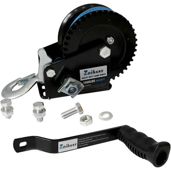 Heavy Duty Boat Trailer Winch with 1600 lbs Capacity