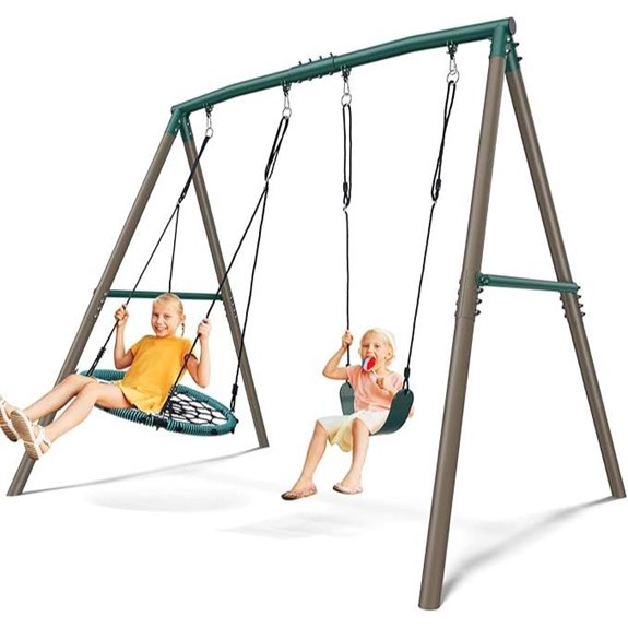 Hapfan 7.5ft Heavy Duty Swing Set for Backyard