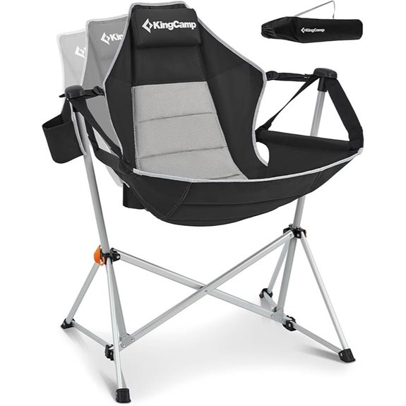 15 Best Outdoor Swing Chairs That Combine Comfort and Style in 2026 7 KingCamp Heavy Duty Folding Camping Chair with Cup Holder