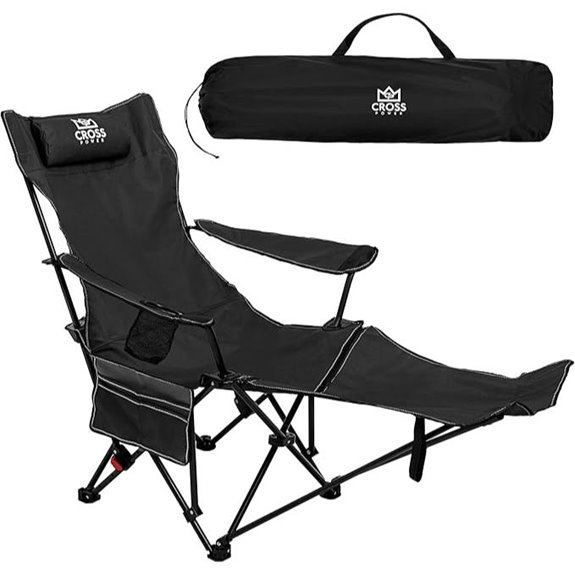 Reclining Heavy-Duty Camping Chair with Cup Holder