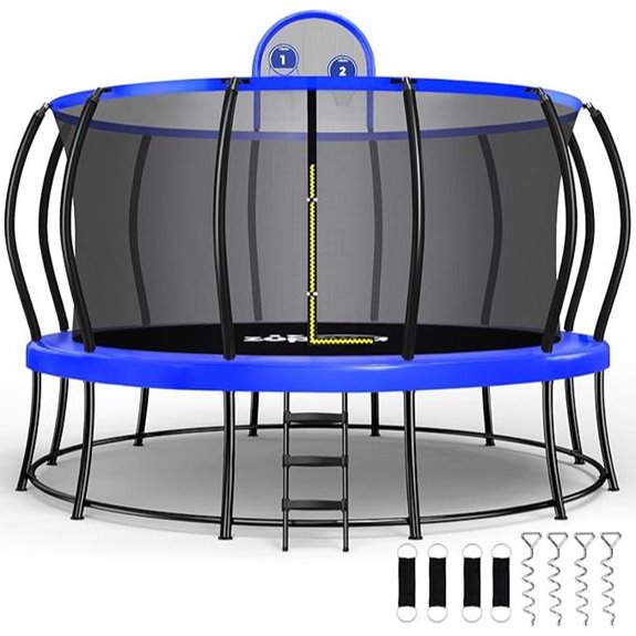 Zupapa 1800LBS Double Frame Trampoline with Safety Features